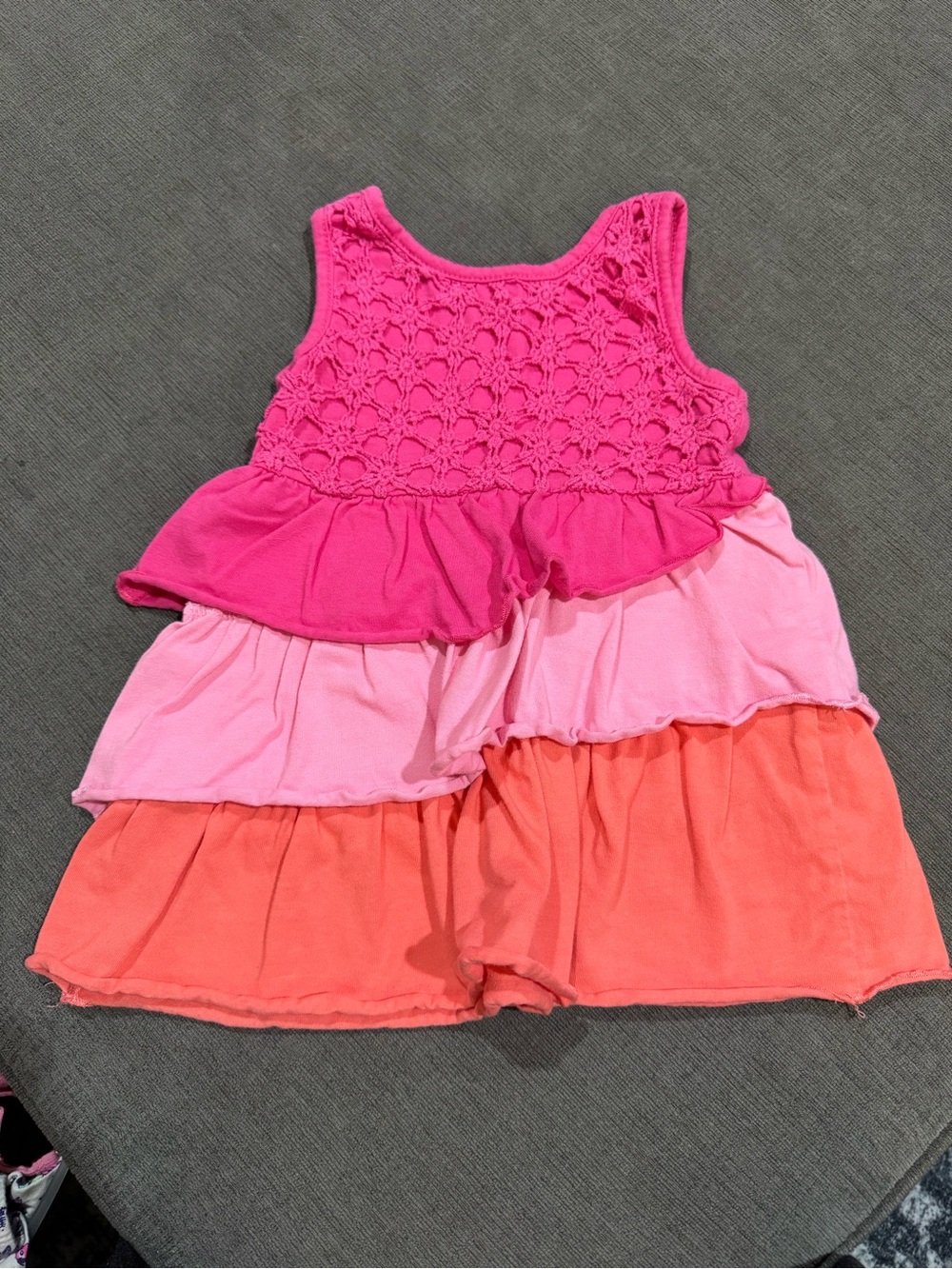 Topia Pink Multi-Tiered Ruffle Dress